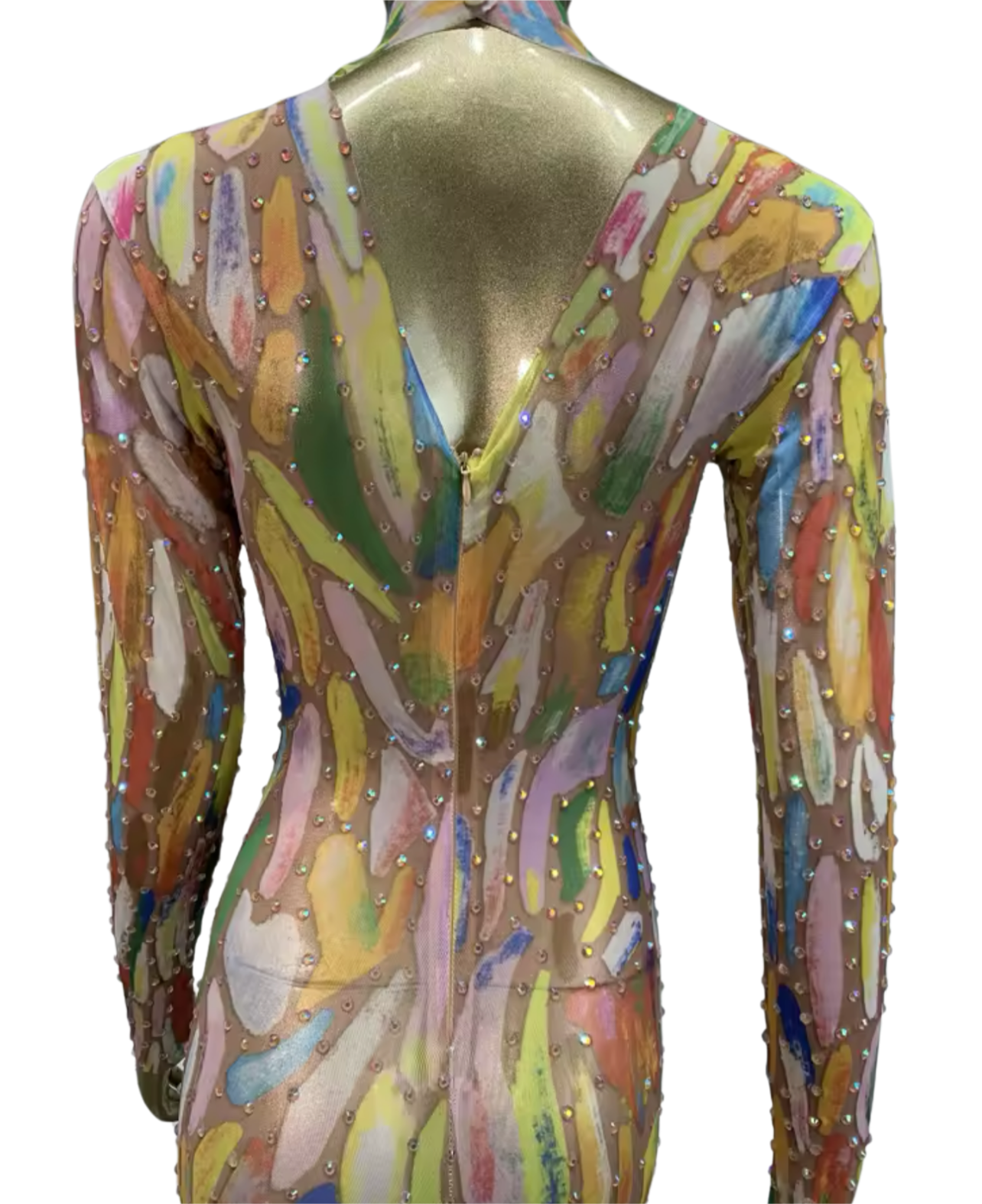 Lily Pad Embellished Maxi Dress - Gold