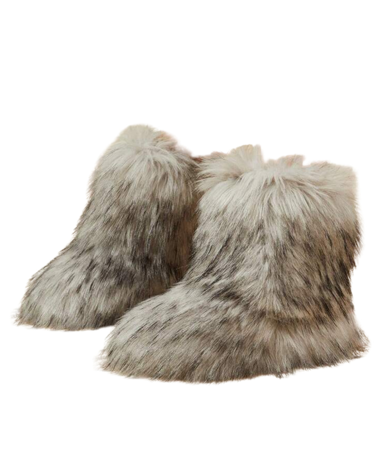 Warming Up Vegan Fur Boots - Brown