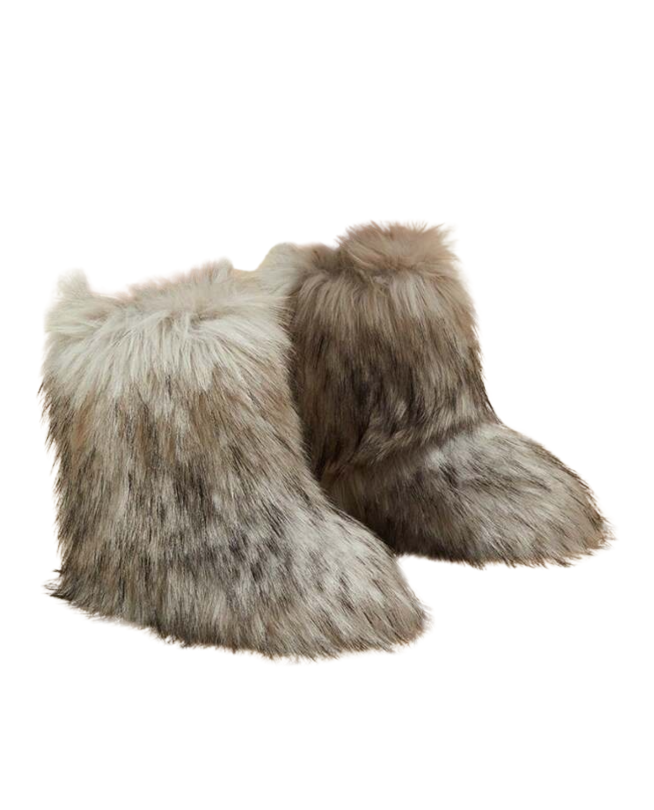 Warming Up Vegan Fur Boots - Brown