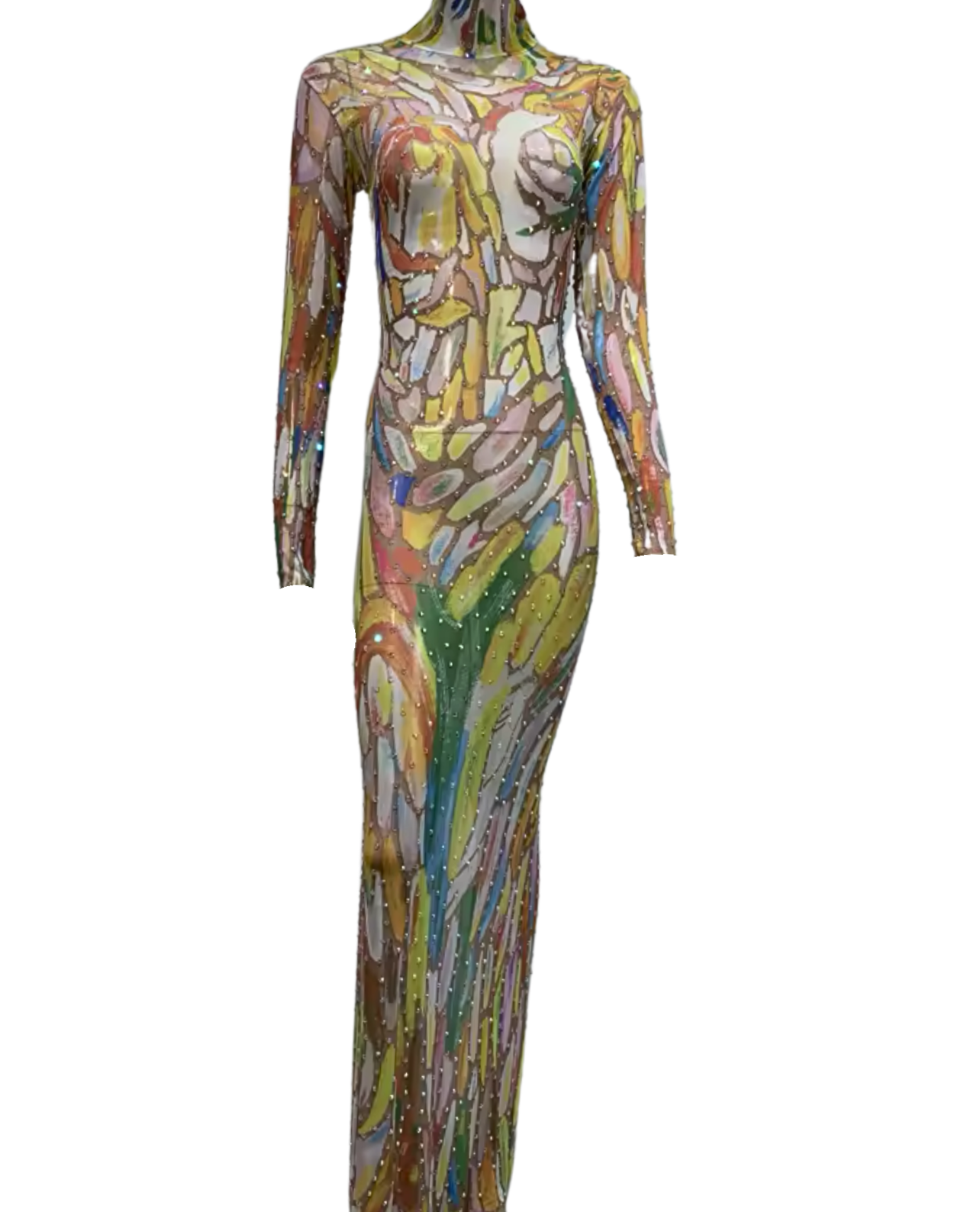 Lily Pad Embellished Maxi Dress - Gold