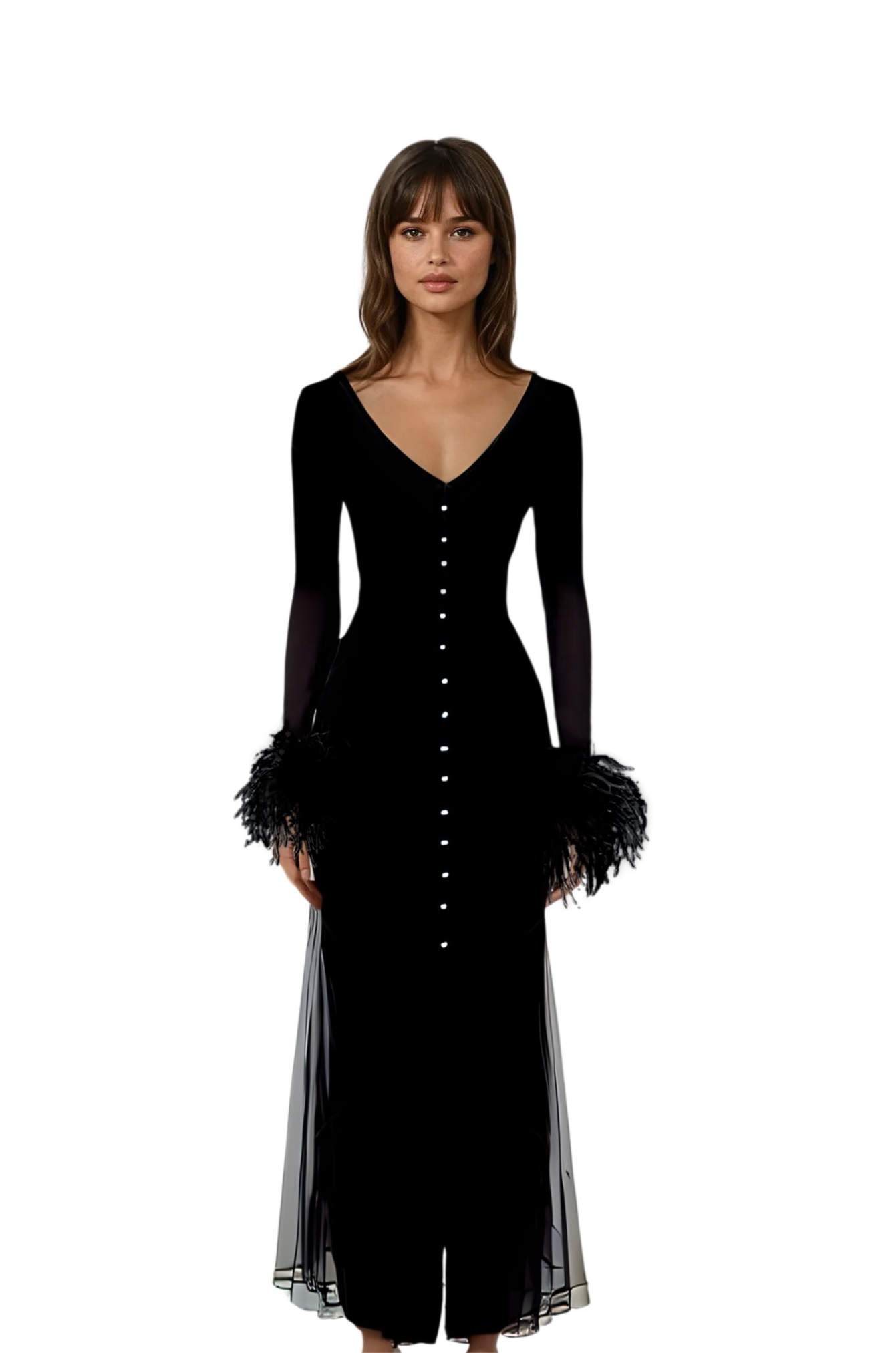 Morticia Maxi Sweater Dress - Black