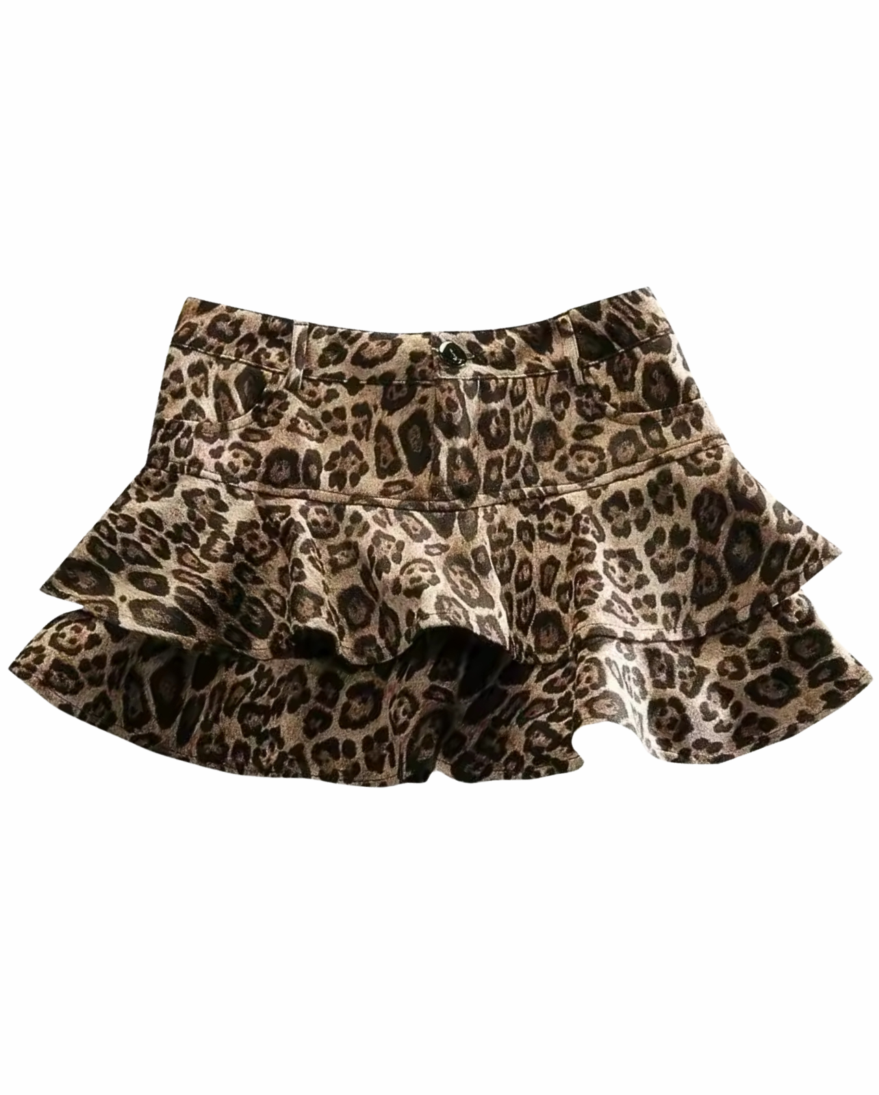 Spotted Mini Skirt - Brown