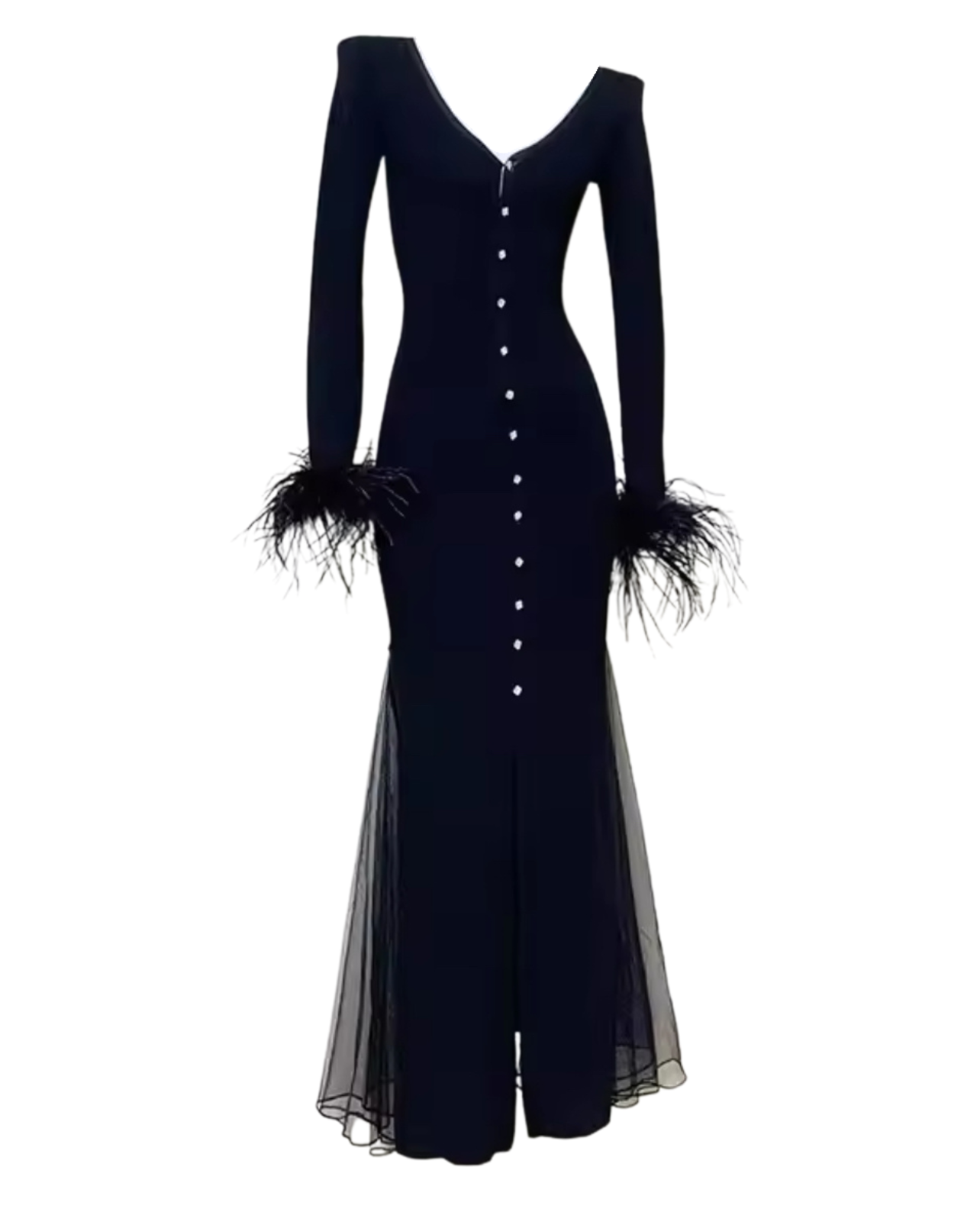 Morticia Maxi Sweater Dress - Black