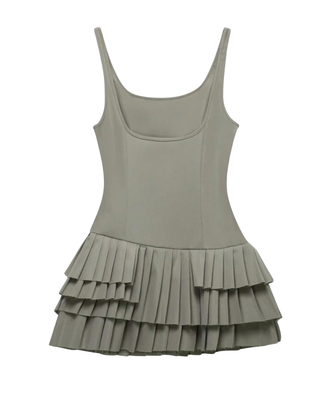 Category Serve Pleated Mini Dress - Olive