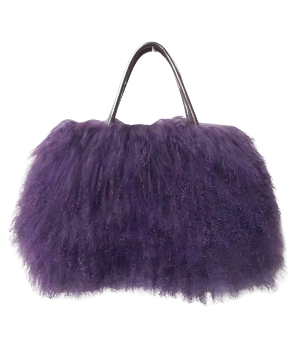 Heiress Genuine Mongolian Fur Handbag - Dusty Purple