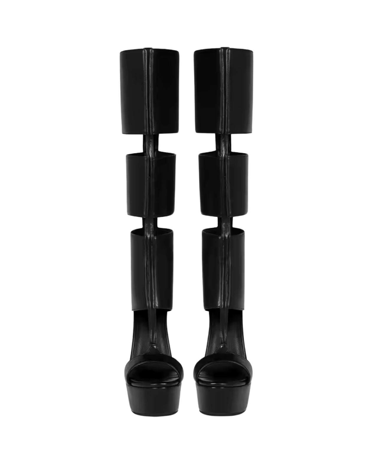 Diva Platform Gladiator Heels - Black