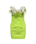 Flower Bomb Mini Dress - Lime Green