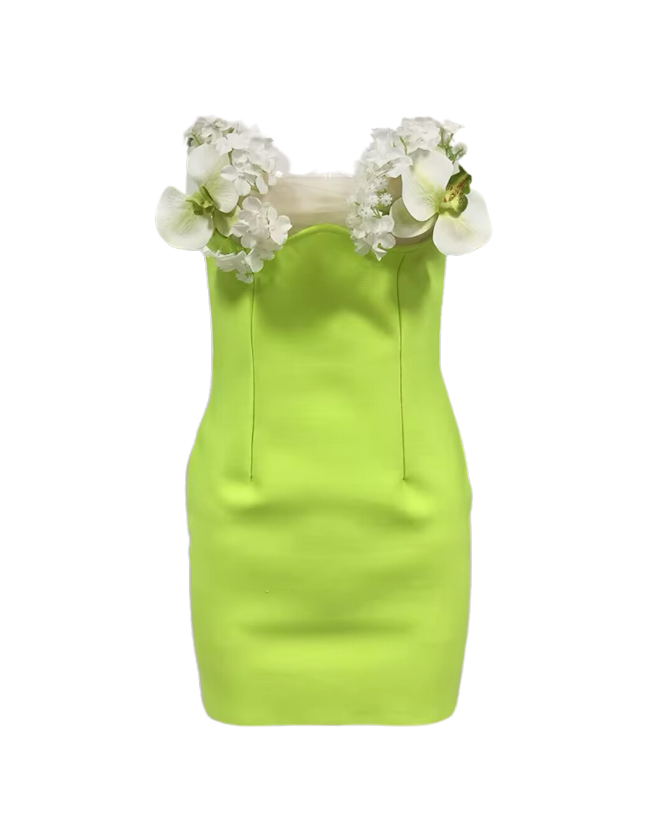 Flower Bomb Mini Dress - Lime Green