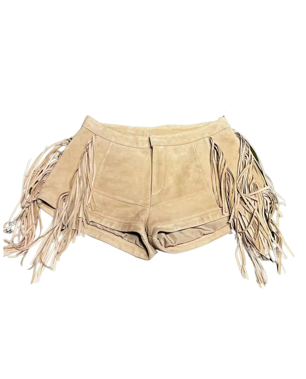 Saddle Up Suede Micro Shorts - Beige