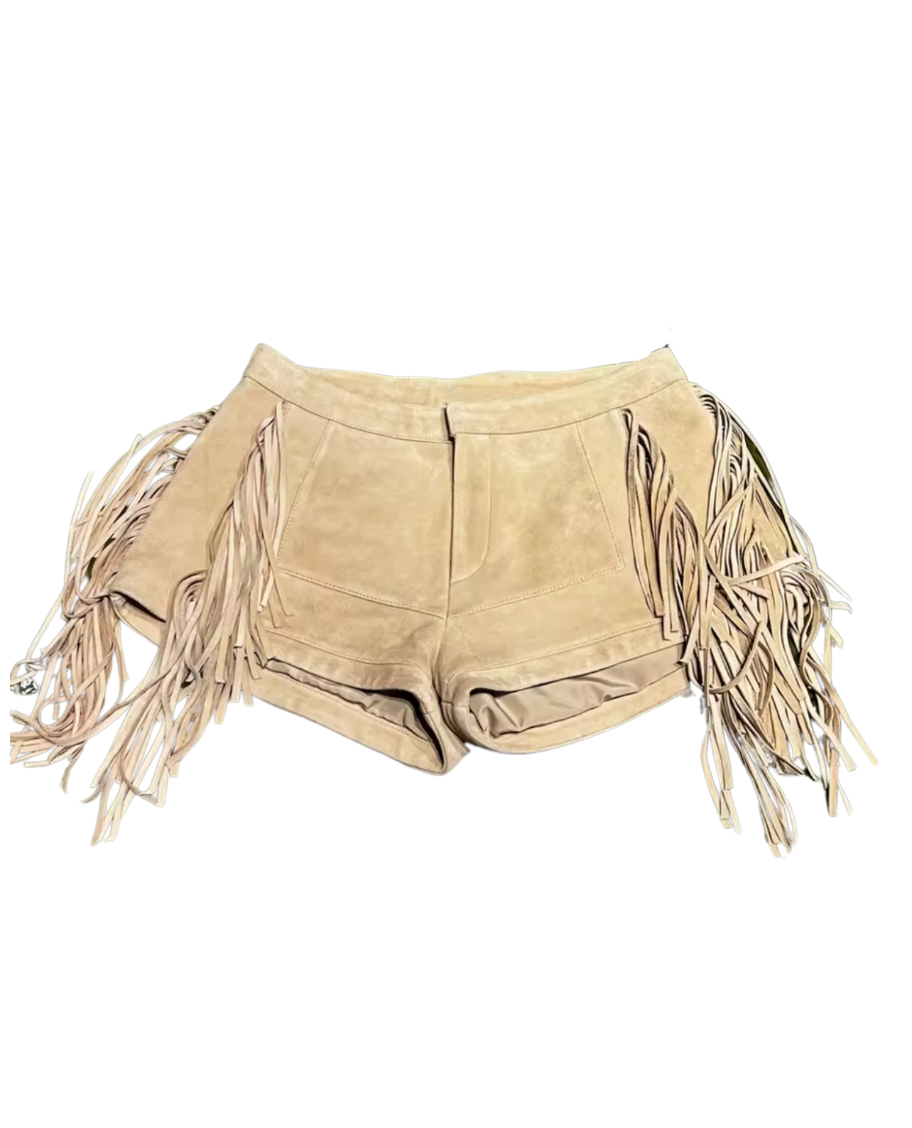 Saddle Up Suede Micro Shorts - Beige