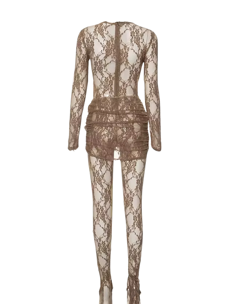 Revealed 3 Piece Lace Set - Brown