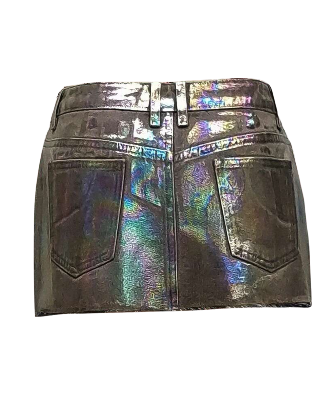 Euphoric Denim Mini Skirt - Holographic