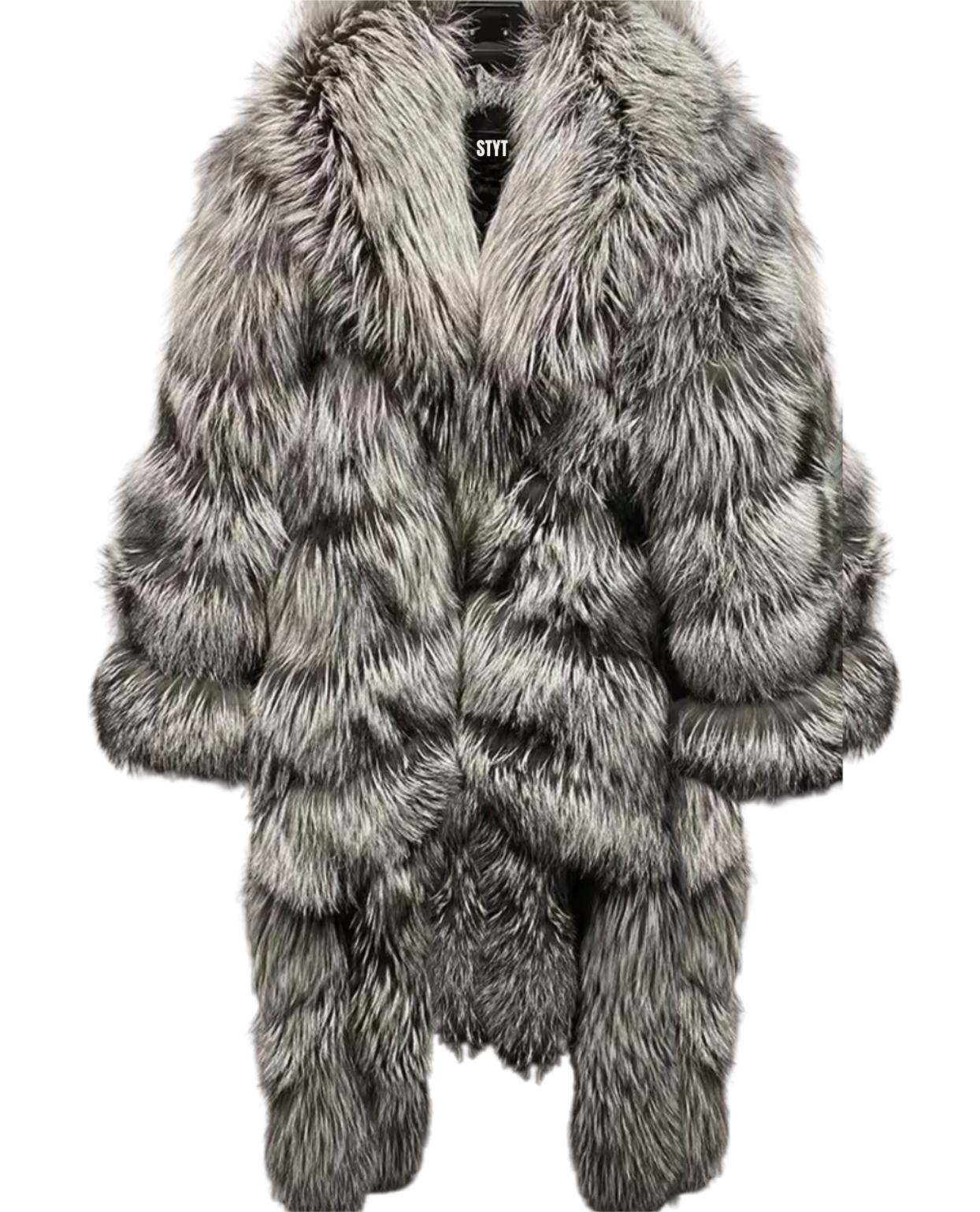 Show Stopper Natural Fox Coat - Grey