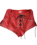 Physique Leather Shorts - Red