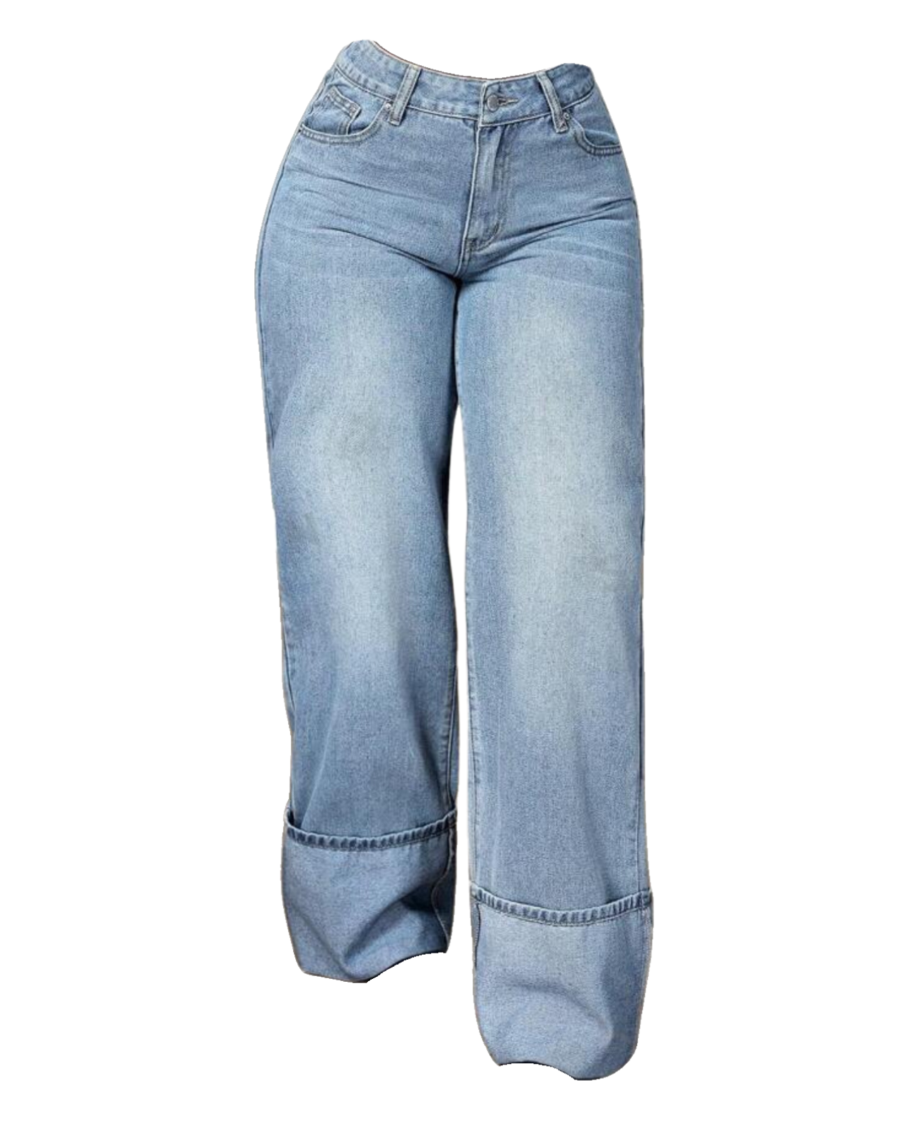 Casual Cutie Oversized Jeans - Light Blue