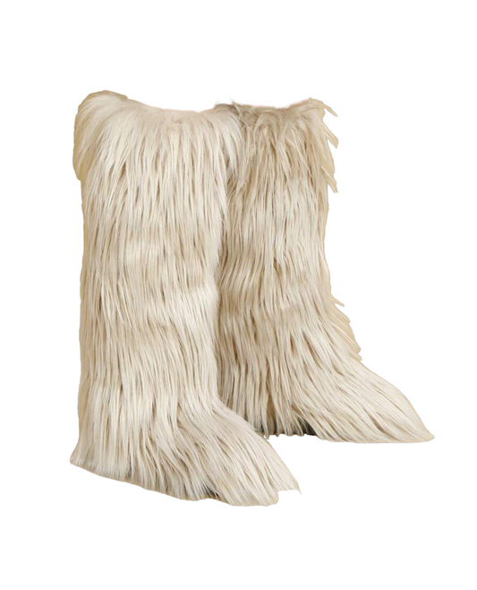 Arctic Vegan Fur Boots - Cream