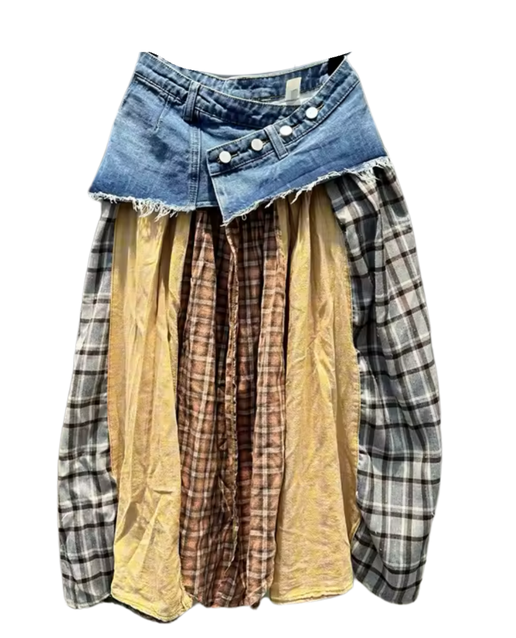 Tour Life Plaid Maxi Skirt - Blue