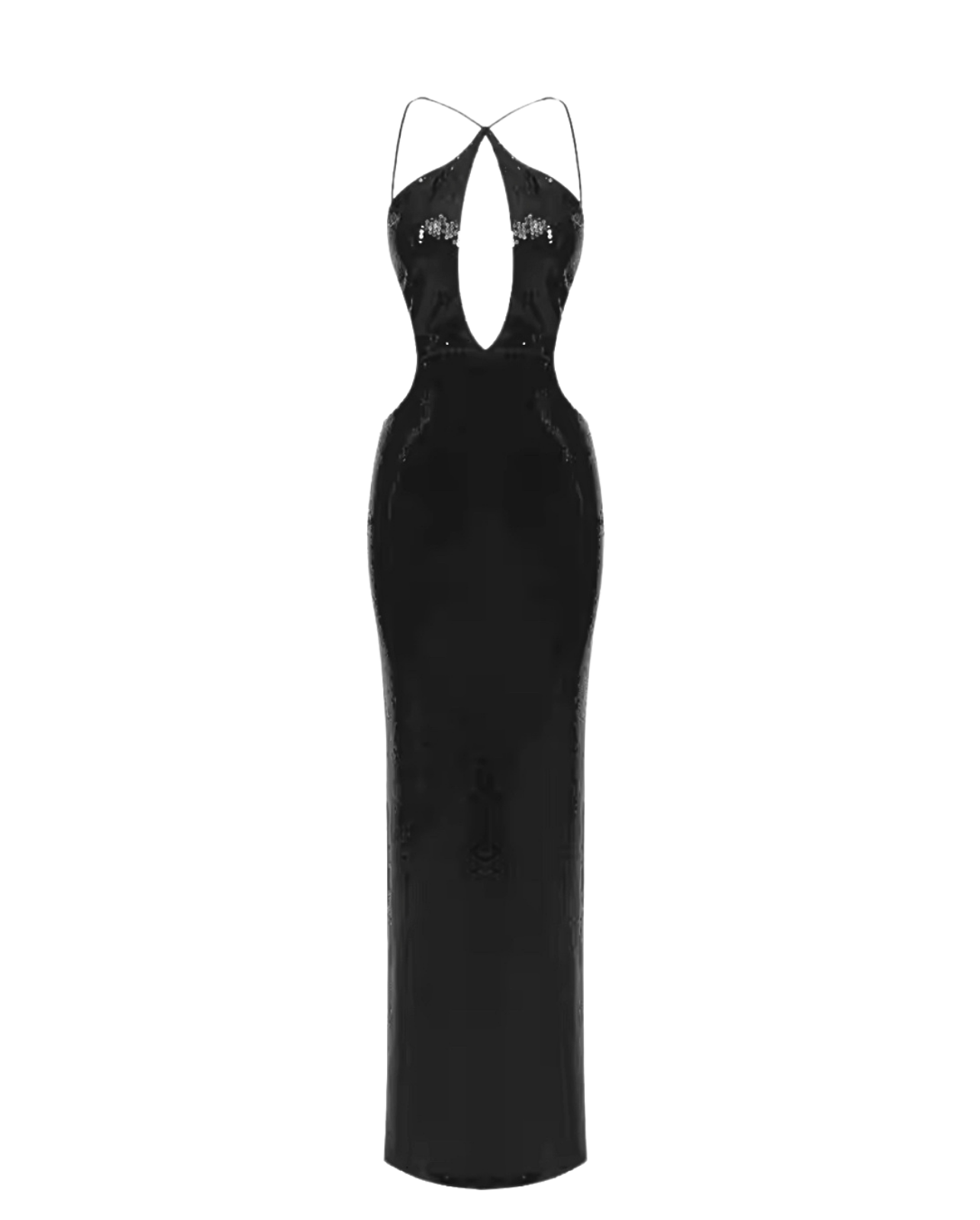 Power Play Sequin Maxi Dress - Black