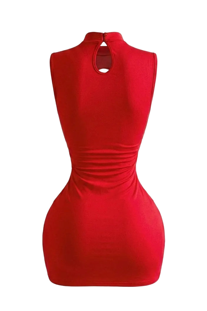 Front Row Bodycon Mini Dress - Red