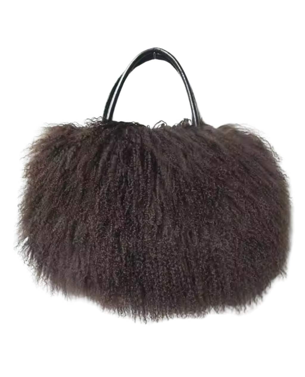 Heiress Genuine Mongolian Fur Handbag - Dusty Purple
