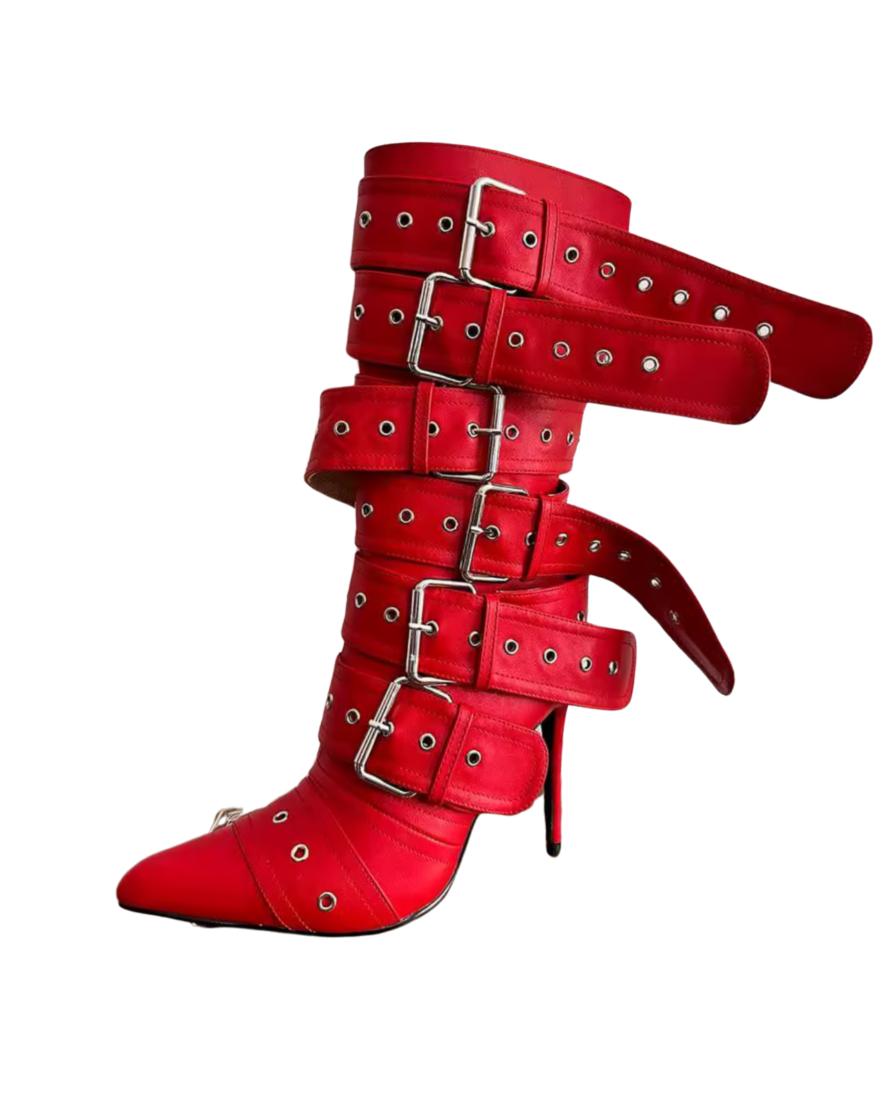 Buckle Up Babe Stiletto Boot - Grey