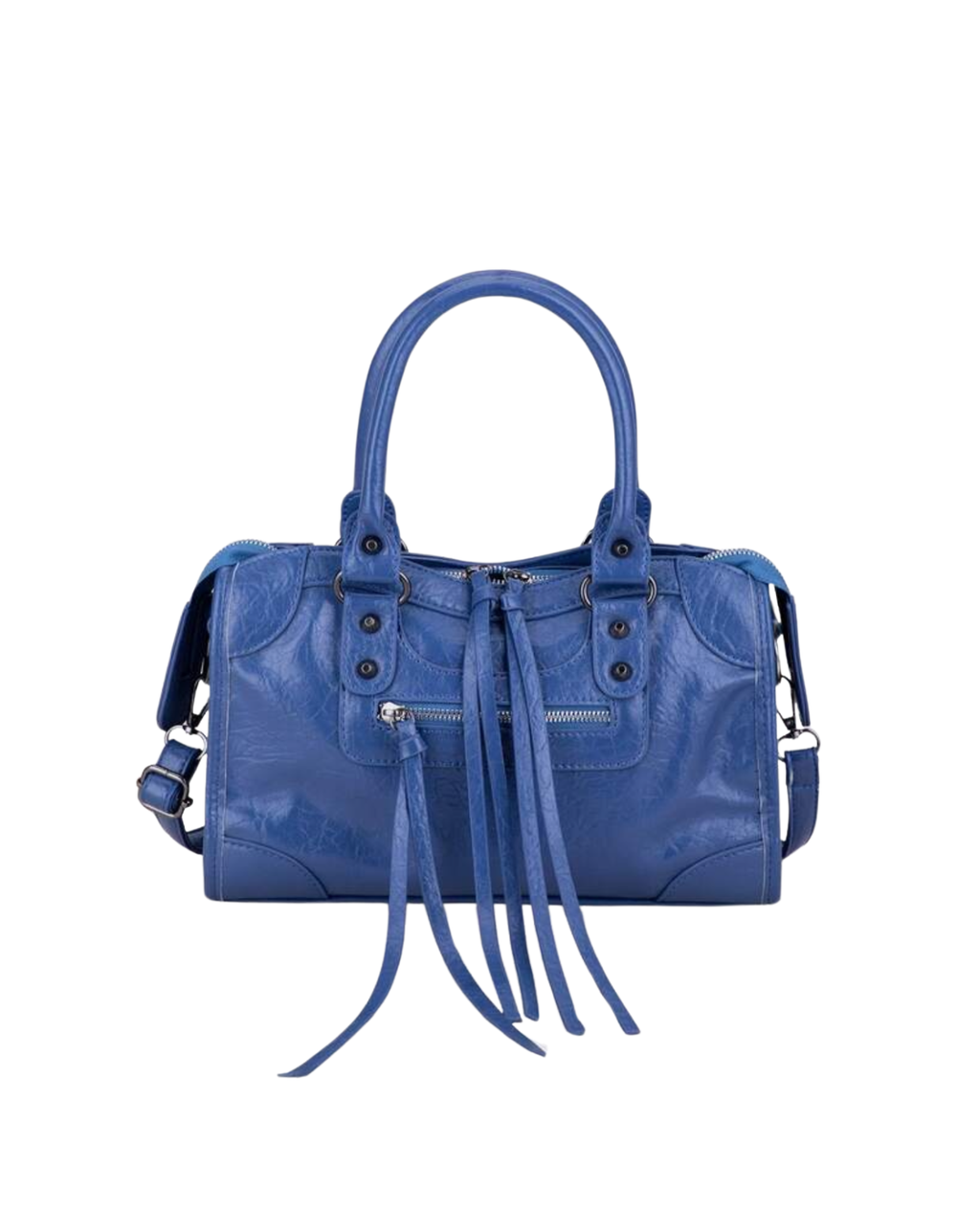 The Moment Tote Vegan Leather Handbag - Blue
