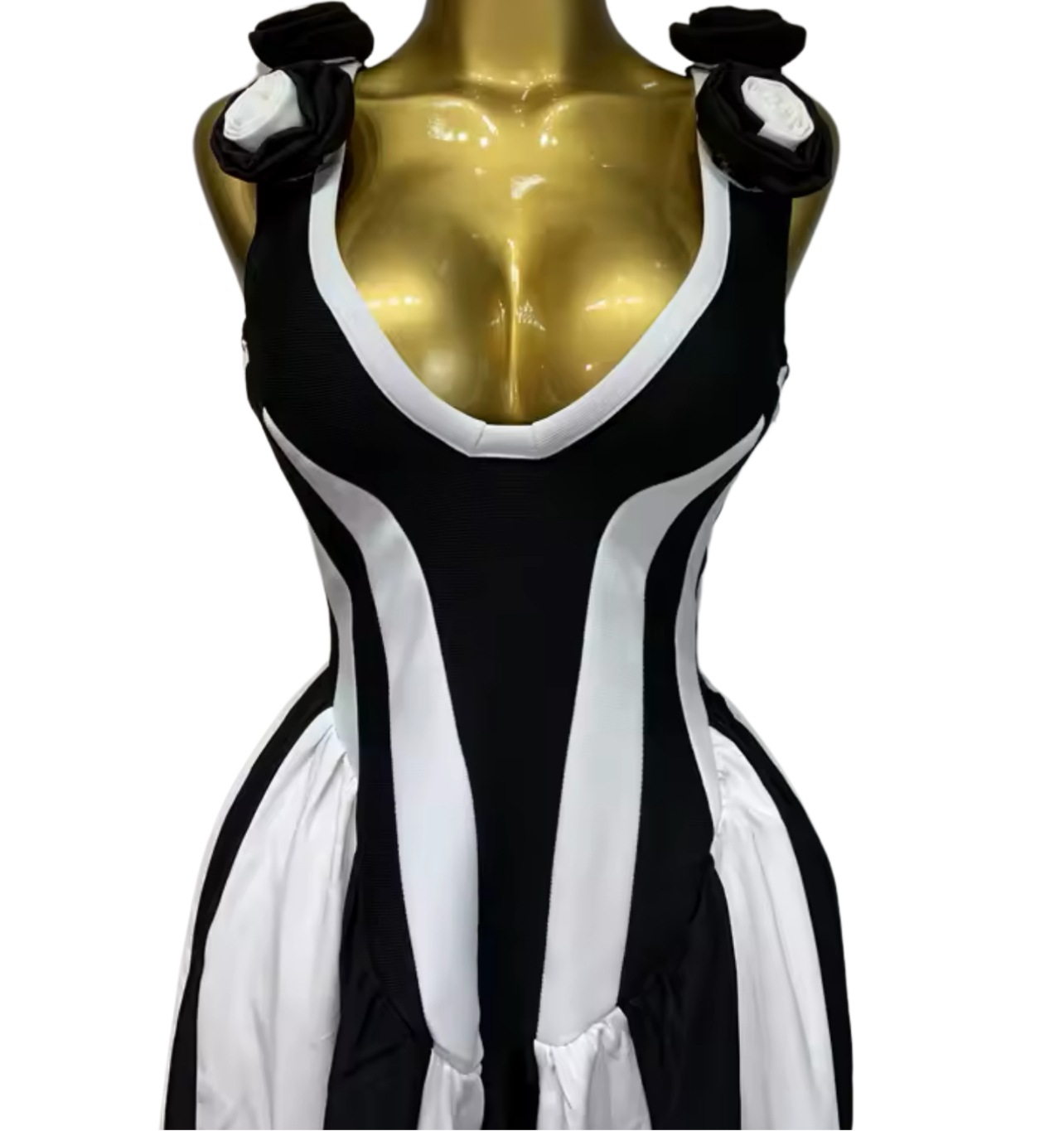 Illusions Maxi Dress - Black/White