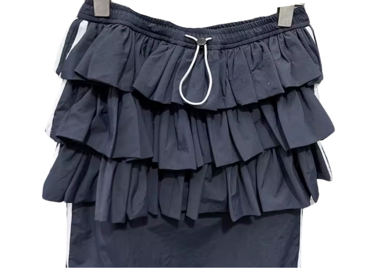On The Court Ruffled Maxi Skirt - Navy
