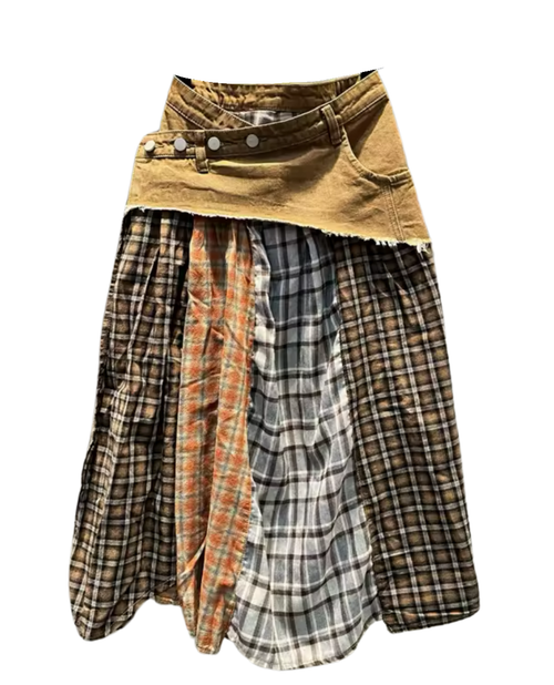 Tour Life Plaid Maxi Skirt - Blue