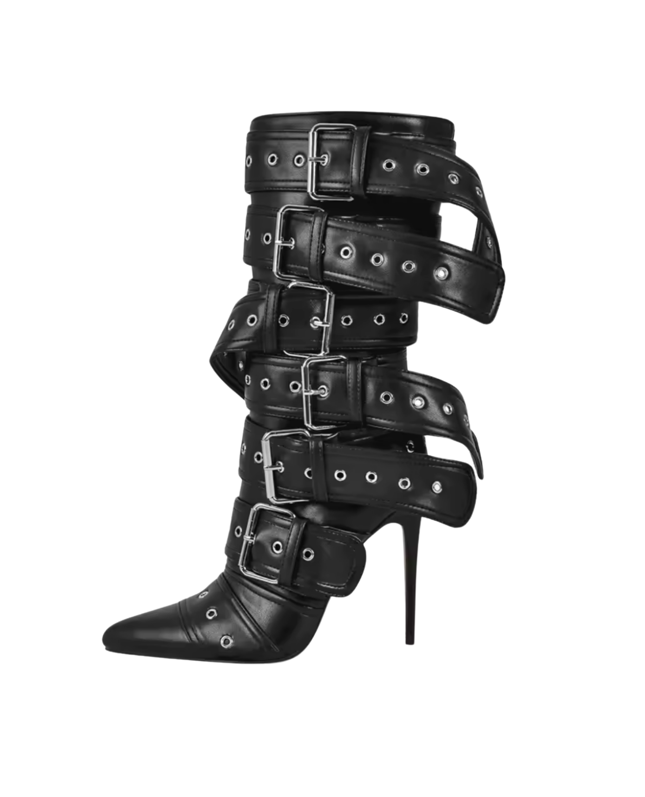 Buckle Up Babe Stiletto Boot - Grey