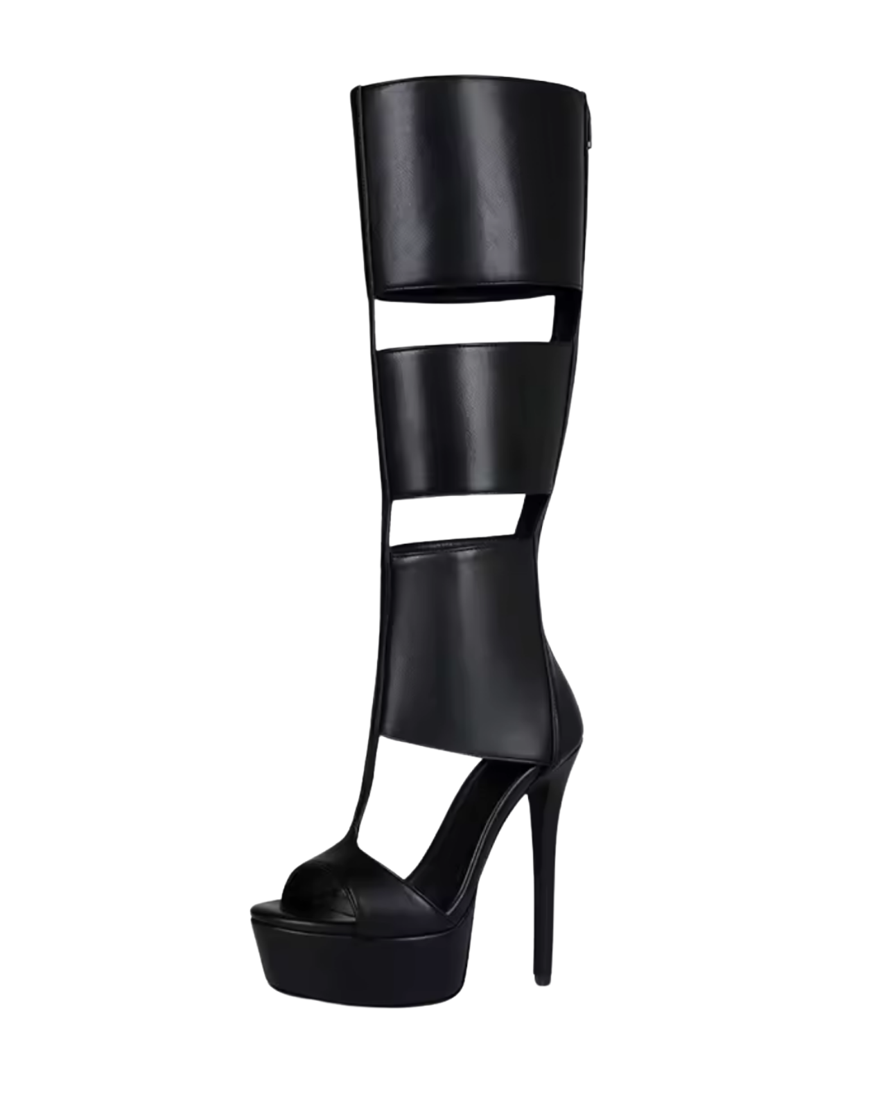 Diva Platform Gladiator Heels - Black