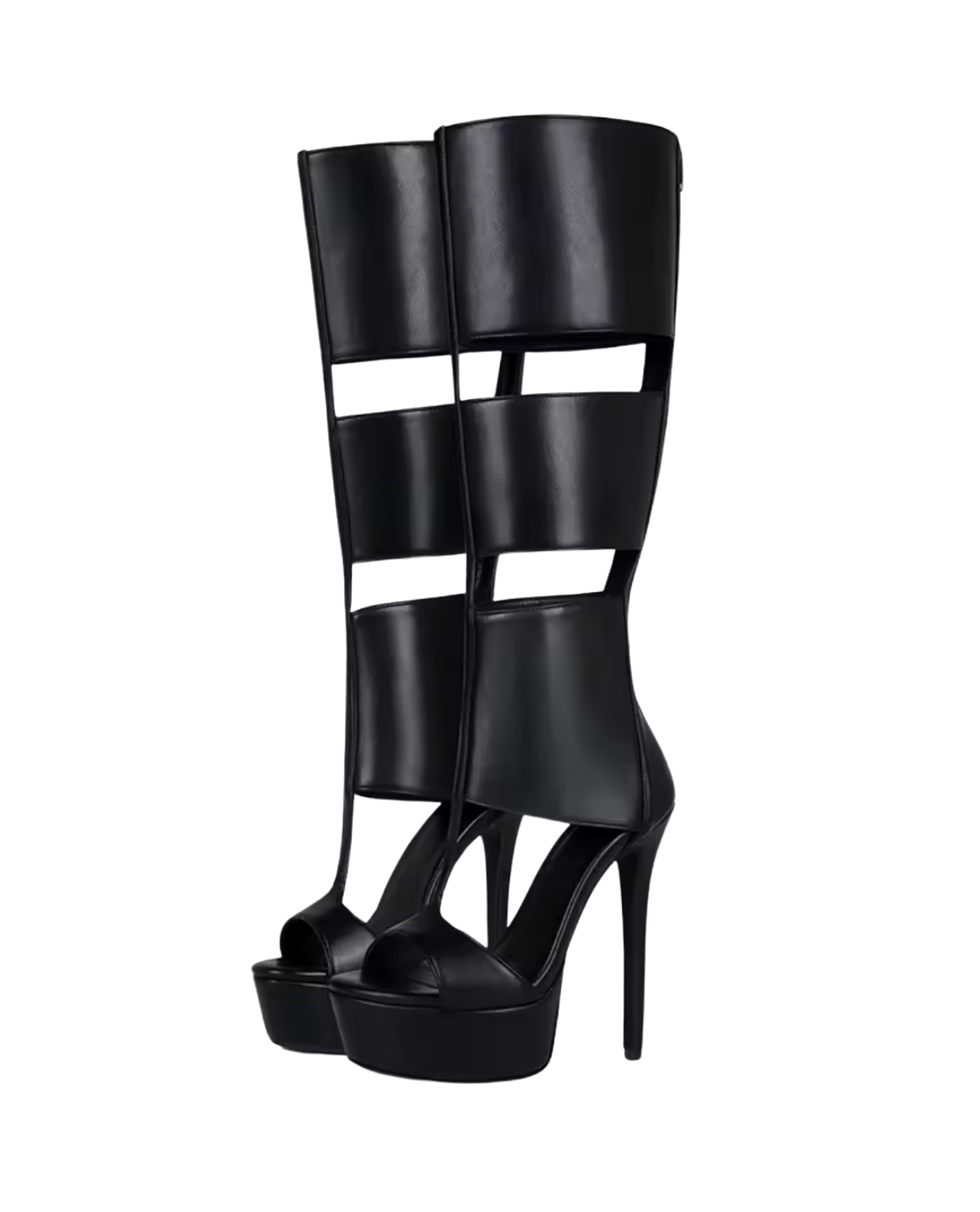 Diva Platform Gladiator Heels - Black