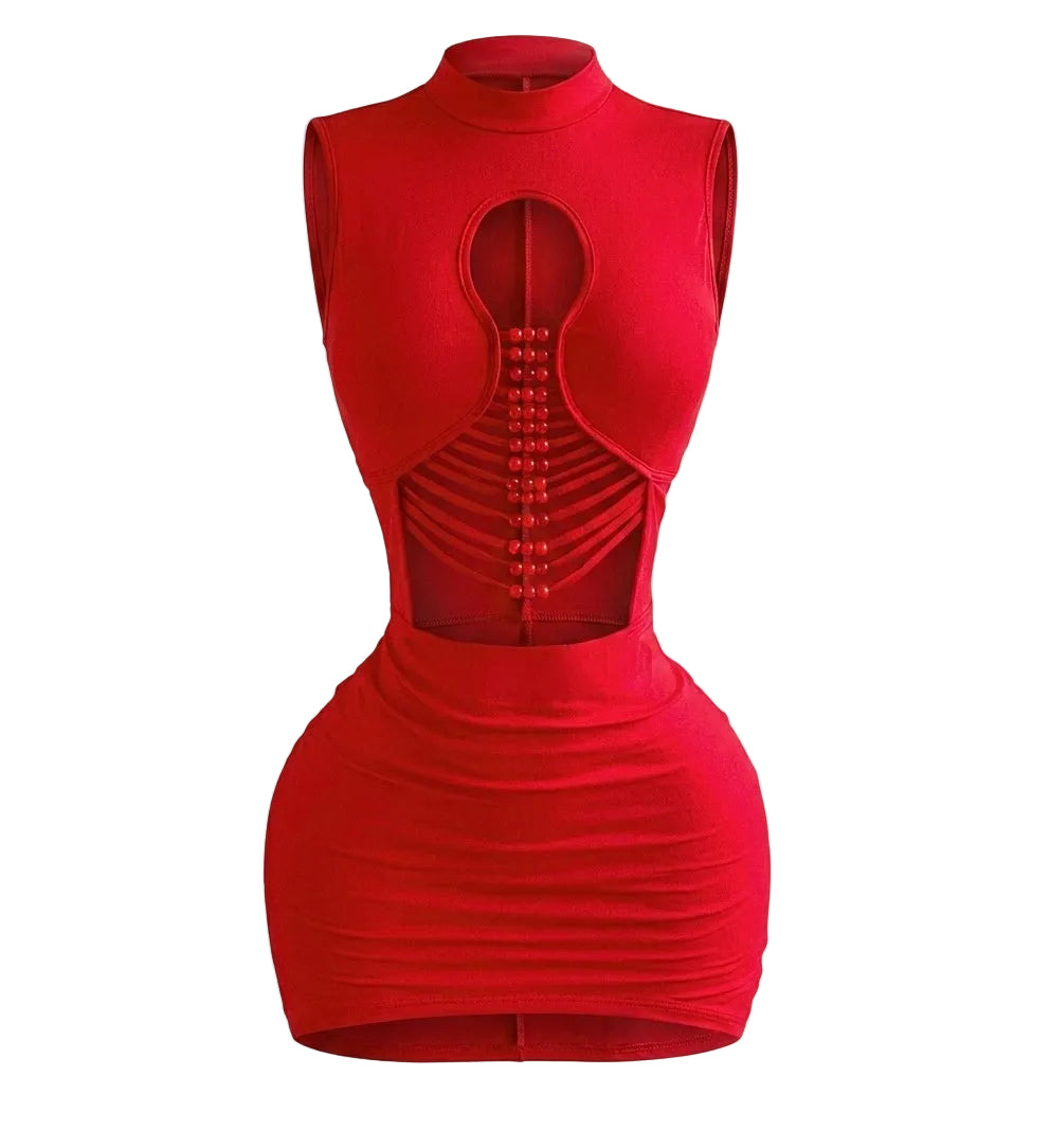 Front Row Bodycon Mini Dress - Red