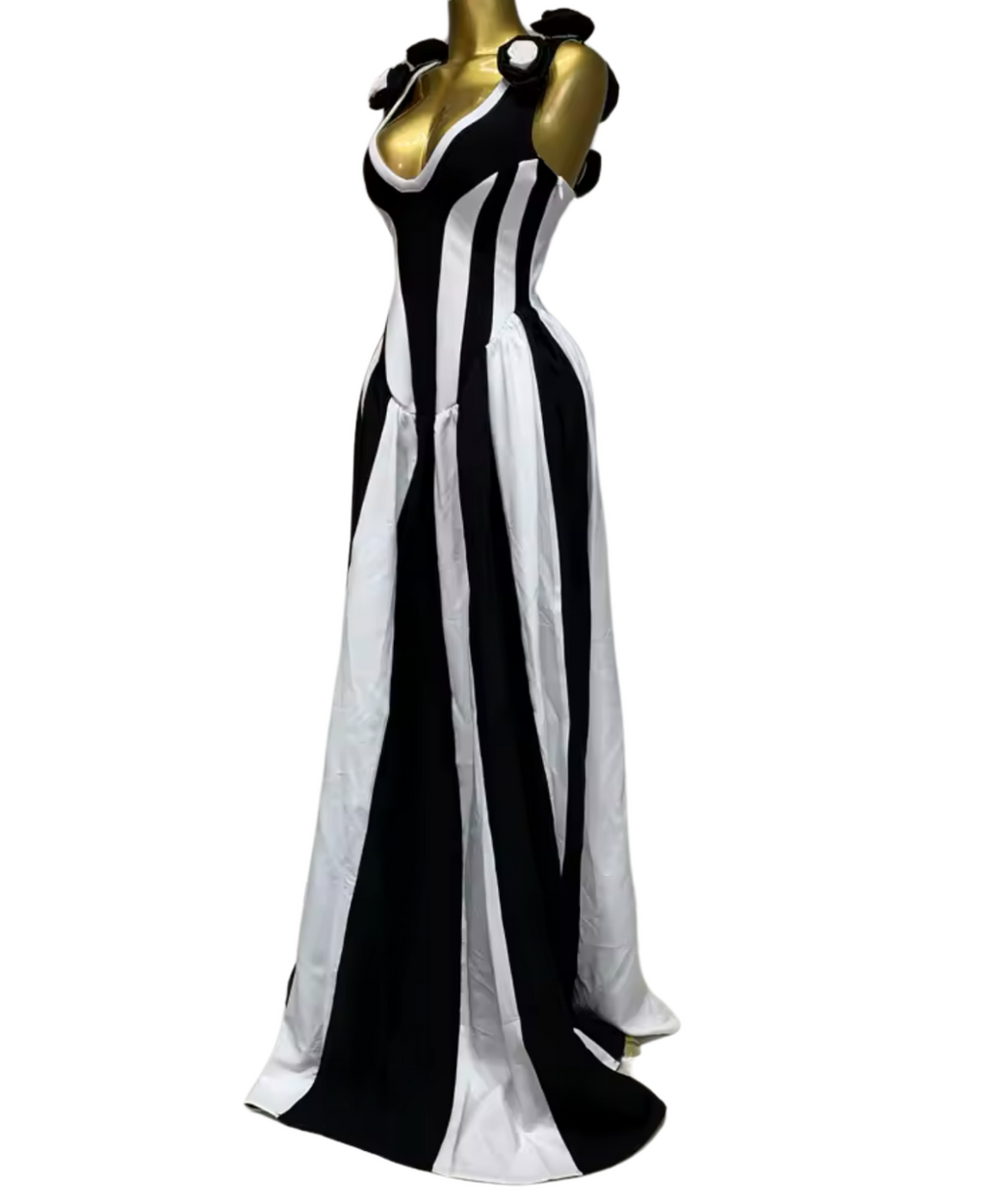 Illusions Maxi Dress - Black/White