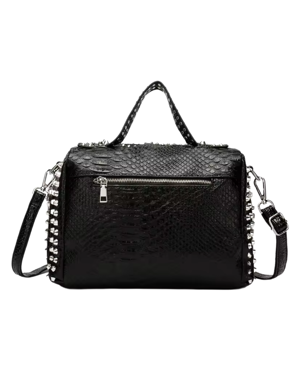 Python Top Handle Handbag - White