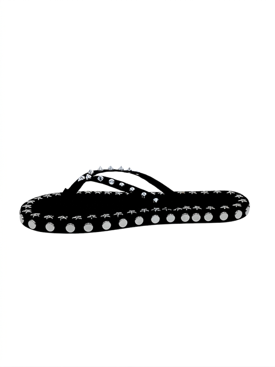 Starstruck Studded Flip Flops - Black