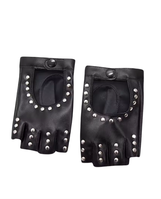 Ride At Dawn Moto Vegan Leather Gloves - Black