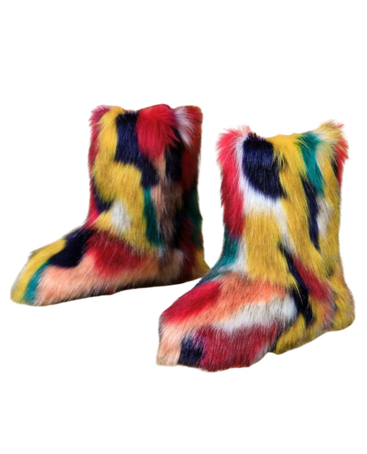 Chaos Vegan Fur Boots - Yellow