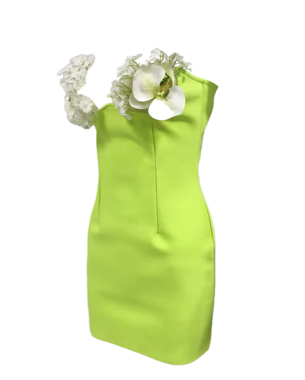 Flower Bomb Mini Dress - Lime Green