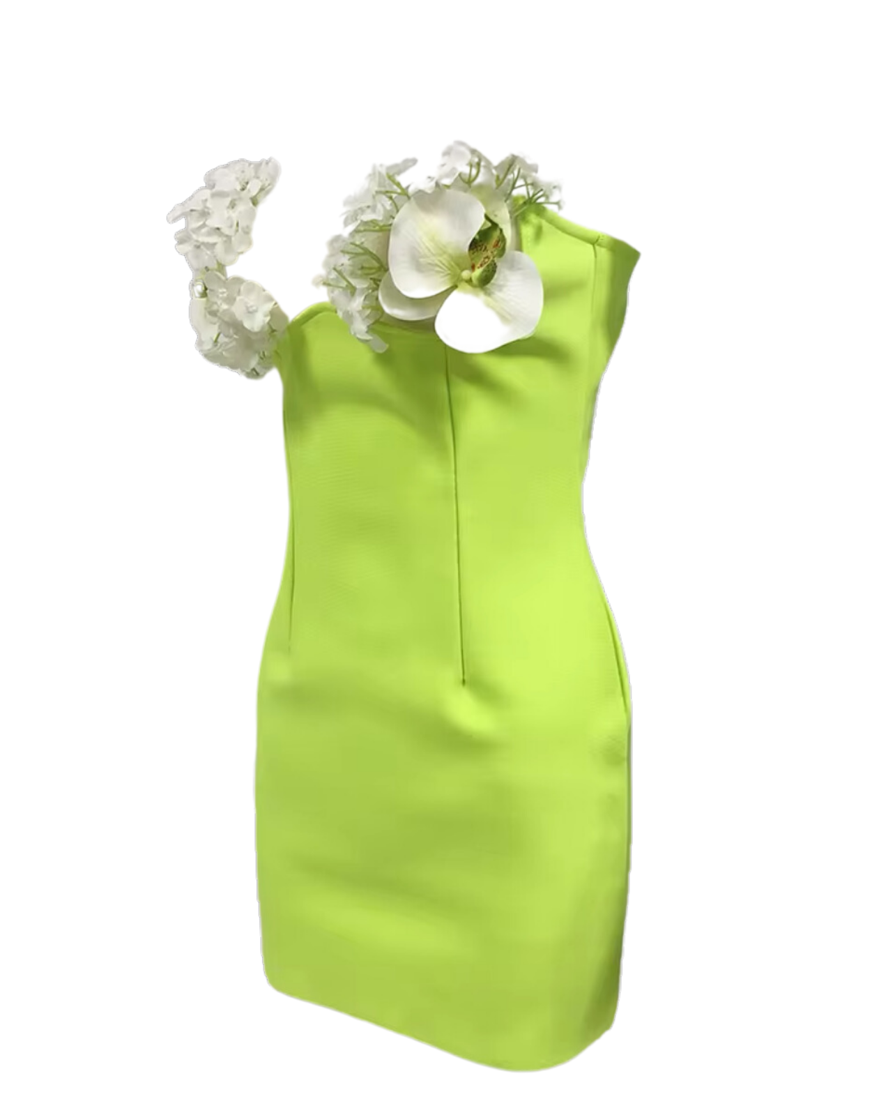 Flower Bomb Mini Dress - Lime Green