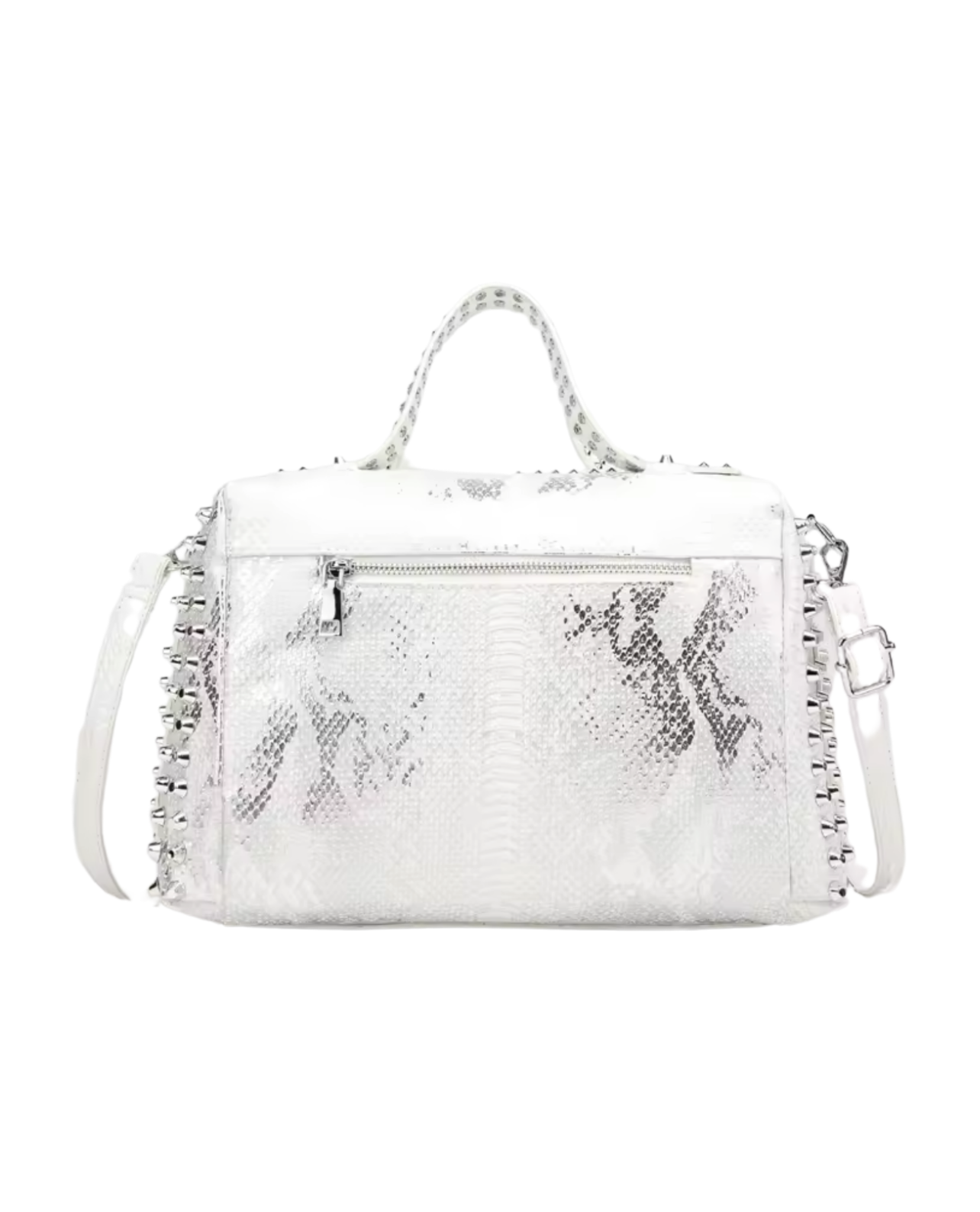 Python Top Handle Handbag - White