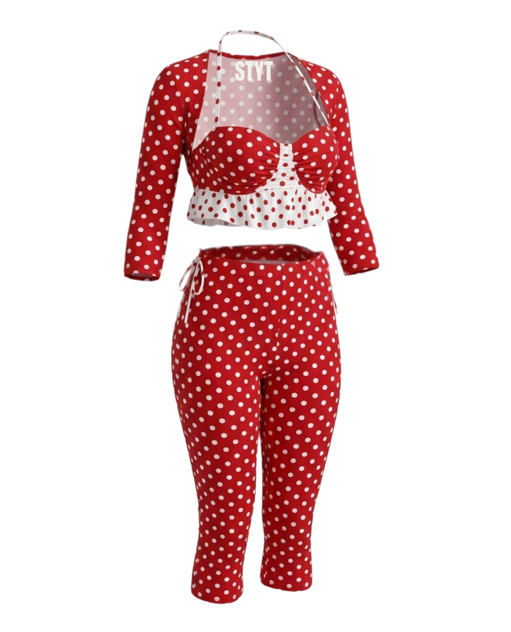 Minnie Capri Polka Dot Set - Red