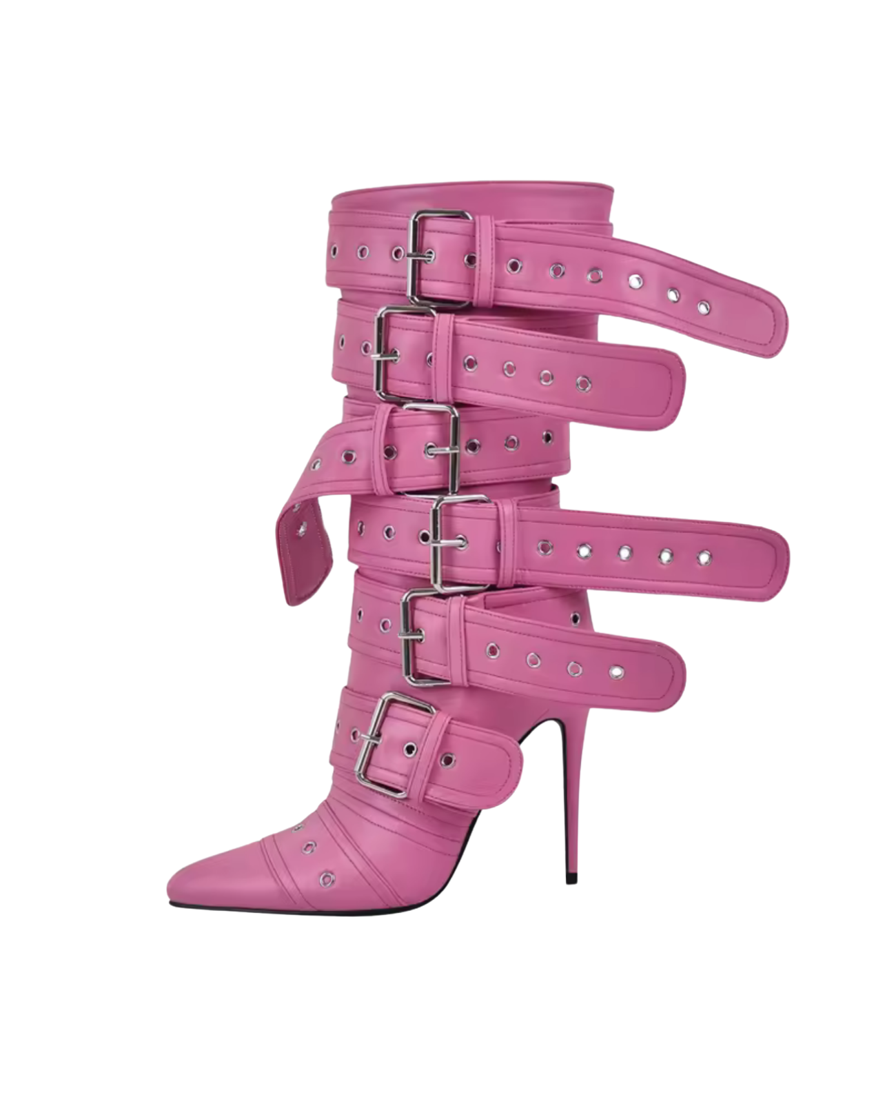 Buckle Up Babe Stiletto Boot - Grey