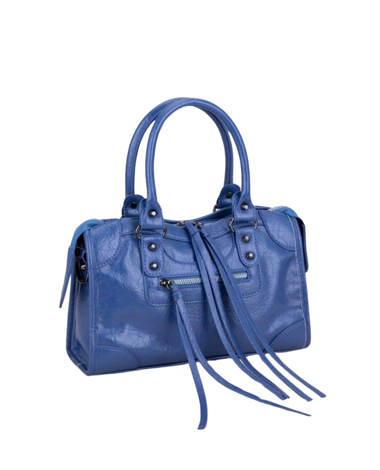 The Moment Tote Vegan Leather Handbag - Blue