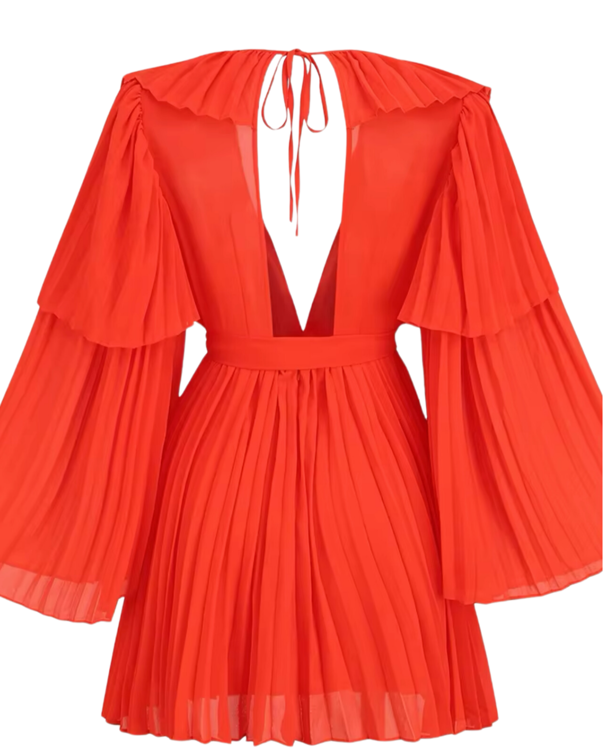 Sunset Pleated Mini Dress - Orange