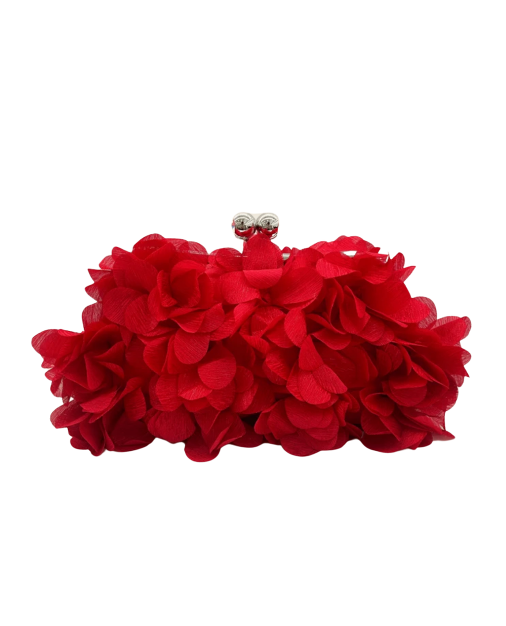 Petal Paradise Satin Clutch - Red