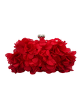 Petal Paradise Satin Clutch - Red