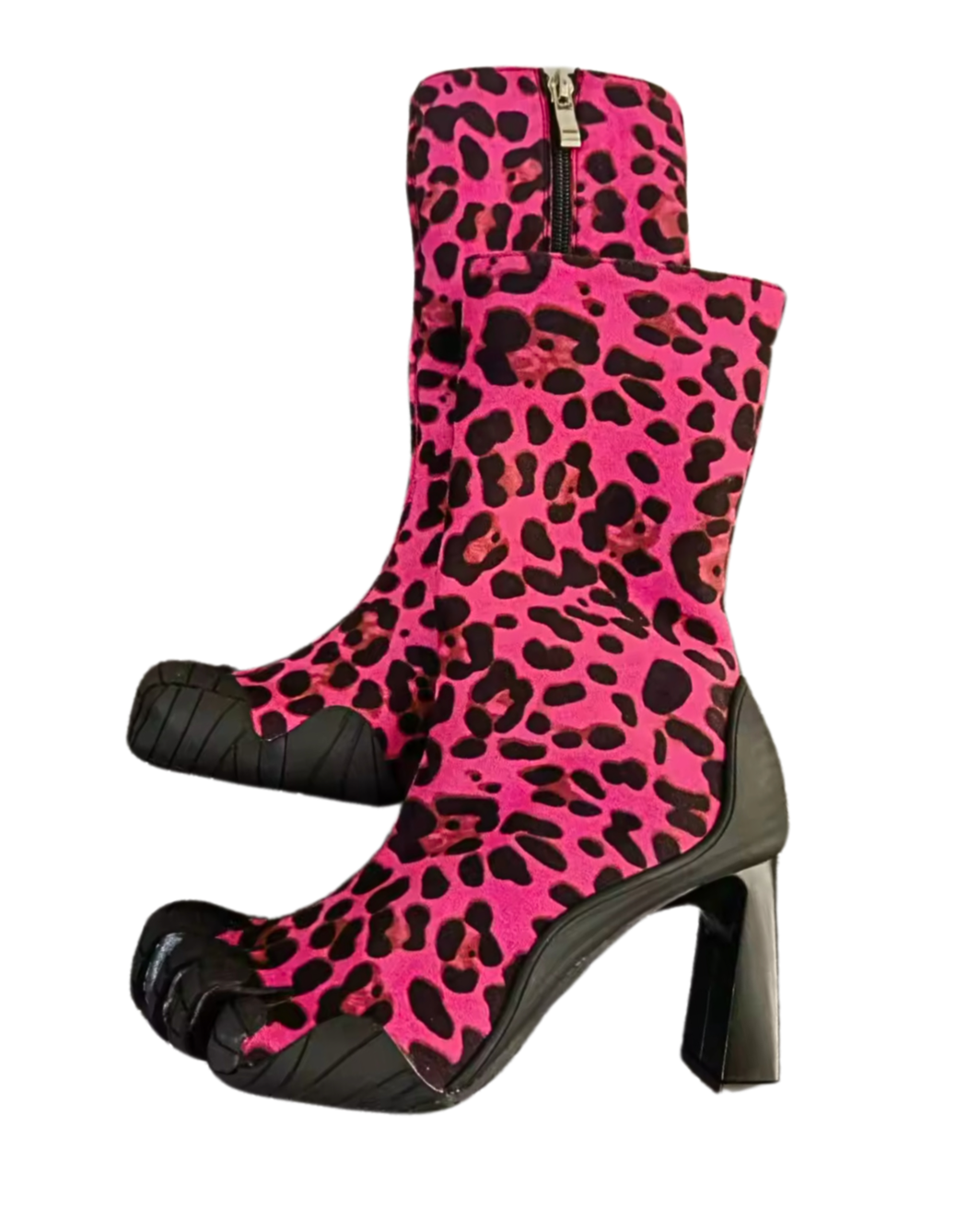 Spotted Mid Calf Boots - Pink