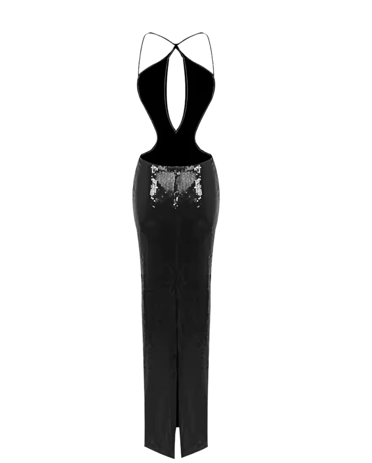 Power Play Sequin Maxi Dress - Black