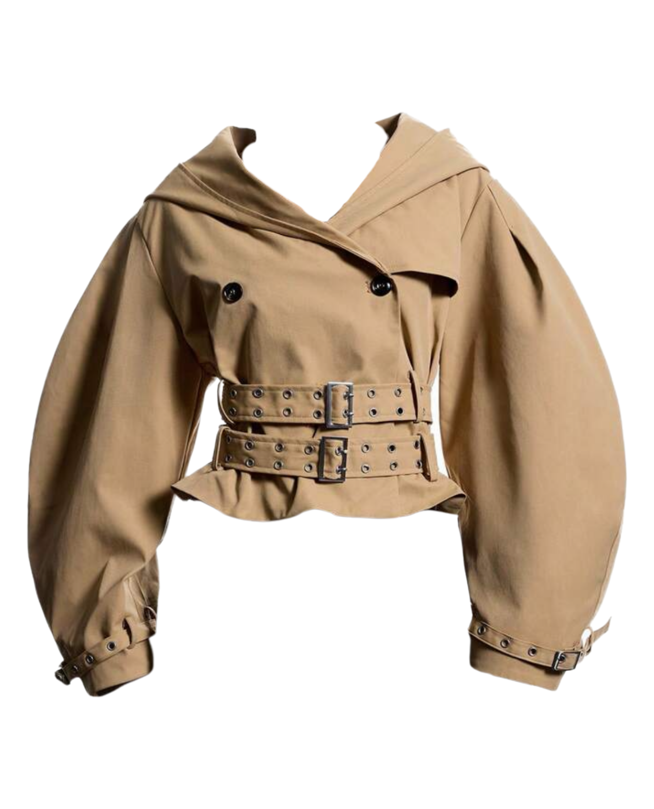 Rogue Exaggerated Trench Jacket - Black